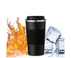 Coffee Mug Stainless Steel Double Wall Leakproof Travel Cup Insulated Reusable - Black