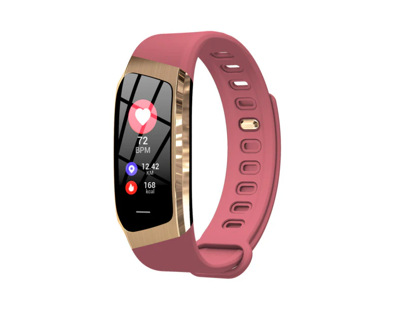 Smart Watch Android IOS Blood Pressure Heart Rate Monitor Sport Fitness Watch Bluetooth - Pink.