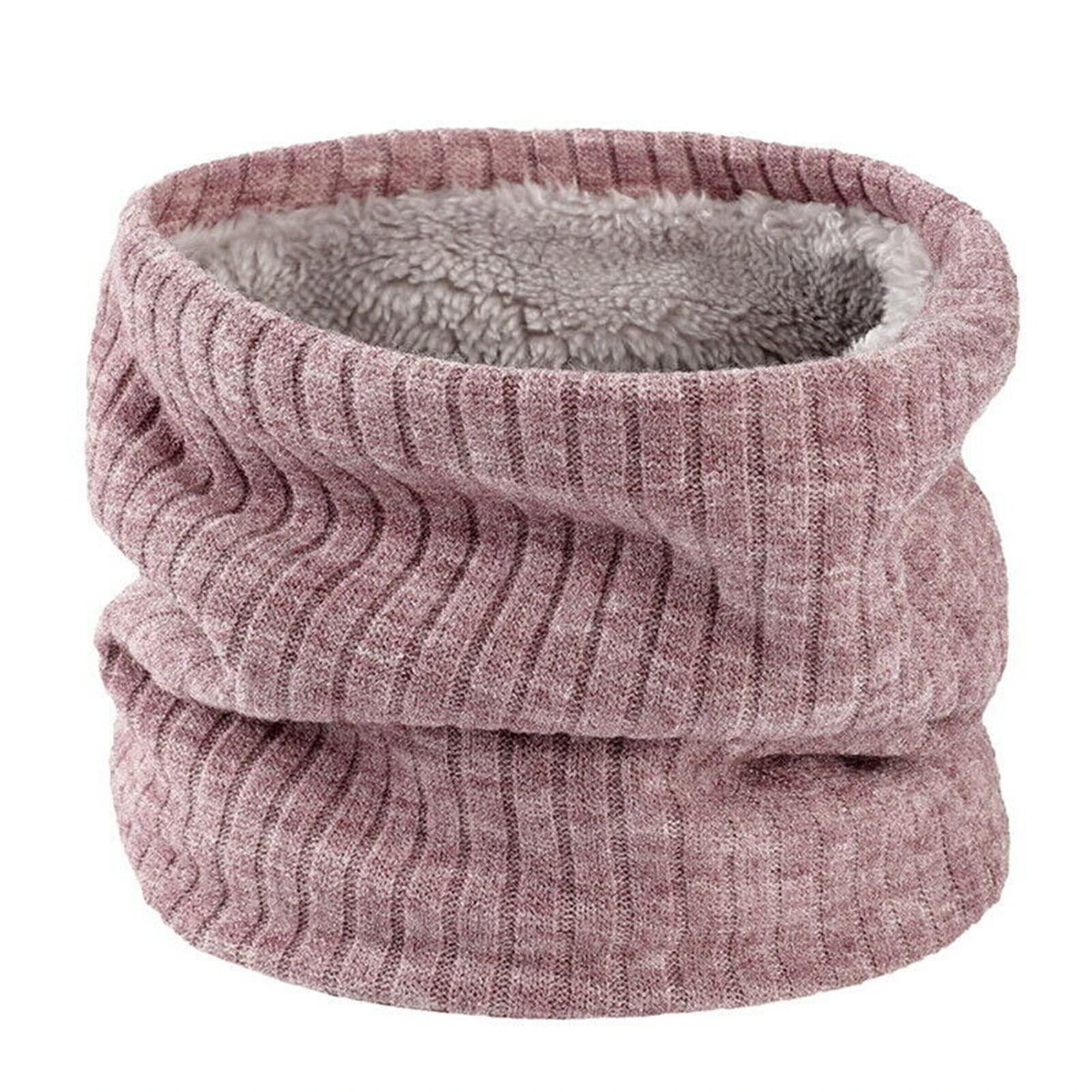 For Women Men Neck Warmer Tube Winter Knitted Scarf Thermal Warm Thicken Chunky - Pink Scarf