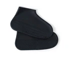 Shoe Cover Waterproof Silicone Non Slip Rain Water Rubber Foot Boot Overshoe - Black