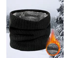 For Women Men Neck Warmer Tube Winter Knitted Scarf Thermal Warm Thicken Chunky - Black Scarf