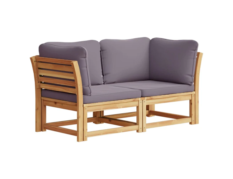 vidaXL Garden Sofa with Cushions 2-Seater Solid Wood Acacia