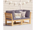 vidaXL Garden Sofa with Cushions 2-Seater Solid Wood Acacia