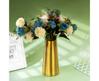 puluofuh Flower Vase Glossy DIY Cone Shape Dining Table Golden Stainless Steel Vase Household Supplies-Golden