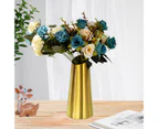 puluofuh Flower Vase Glossy DIY Cone Shape Dining Table Golden Stainless Steel Vase Household Supplies-Golden