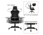 PU Leather Gaming Chair Ergonomic Office Chair Lumbar Support High Back - Green