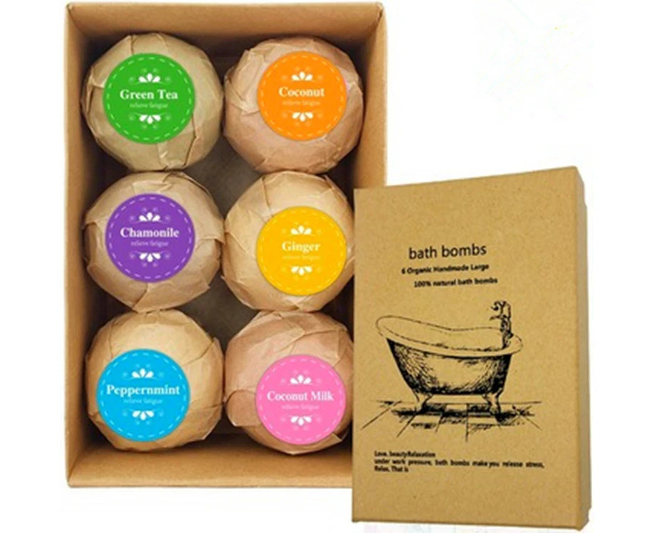 Bath Bombs Gift Set-6 Relaxing Scents,USA Made Bath Bombs