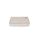 Mog & Bone Classic Cushion Dog Bed Latte Hamptons Stripe Print Medium