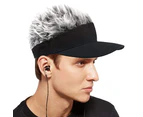 Wig Golf Baseball Cap With Fake Hair Cap Sun Visor Whimsy Fun Toupee Men Hats - Black