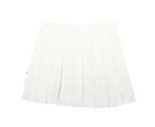 Women Girls School Pleated Skirt Summer High Waist Tartan Short Skirt - White