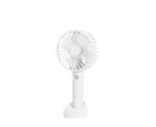 Mini Portable Hand-Held Desk Fan Cooling Cooler USB Air Rechargeable - 3 Speed - White