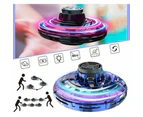 Flying Orb Ball Boomerang Fly Nebula Spinner Toys Soaring Hover UFO Mini Drone - Red Black