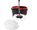 Spin Mop Bucket Set 360 Degree Stainless Steel Rotating Wet Dry Microfiber - Black