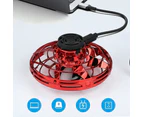 Flying Orb Ball Boomerang Fly Nebula Spinner Toys Soaring Hover UFO Mini Drone - Red Black