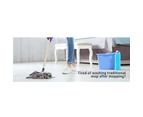 Spin Mop Bucket Set 360 Degree Stainless Steel Rotating Wet Dry Microfiber - Black