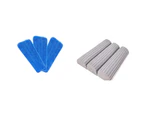 Replacement Microfiber Flat Mop Head Refill Floor Cleaning Pads Absorbent Cloths - 2x - Blue