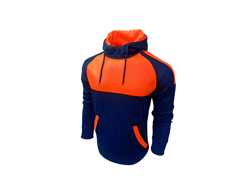 Mens Hoodie Hi Vis Work Jumper Safety Winter Jacket Reflective Workwear Sports - Orange