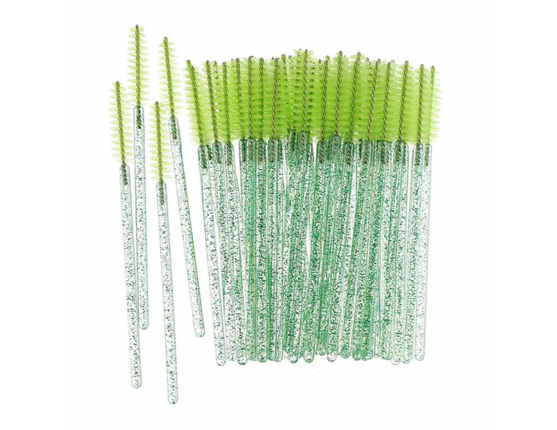 100x Disposable Glitter Mascara Wands Lash Brush Eyelash Extensions Makeup Green