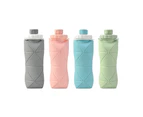 Folding Silicone Water Bottle Portable Leak-proof Sports Drink Bottle - 600ml - Blue