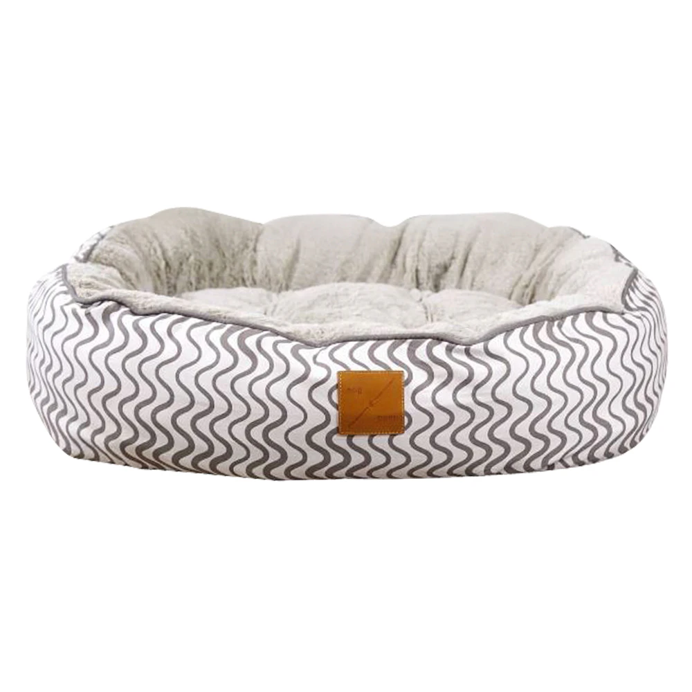 Mog & Bone 4 Season Reversible Circular Dog Bed Mocha Wave XL