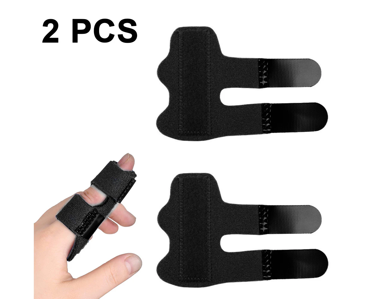 CYJustWill-2 pcs Finger Splint Snap Finger Splint for Broken Fingers Finger Protection for Arthritis Pain Injuries Finger Protection Finger Cots-Black