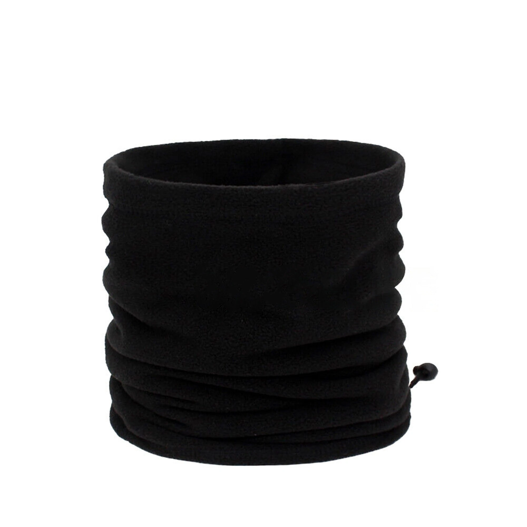 Winter Warm Fleece Snood Scarf Neck Warmer Beanie Hat Ski Balaclava Men Women - Black