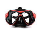 2Pcs/Set Dry Snorkel Set Anti-fog Adjustable Strap Tempered Glass Panoramic Wide View Snorkel Gear for Adults Red