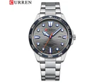 CURREN   Men's Watches Top Brand Luxury Stainless Steel Band Quartz Wristwatches with Auto Date Fashion Design Luminous Dial