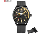 CURREN Mens Watches Top Brand Luxury Quartz Watch Men Fashion Silicone Strap Army Waterproof Men Wrist Watch Relogio Masculino