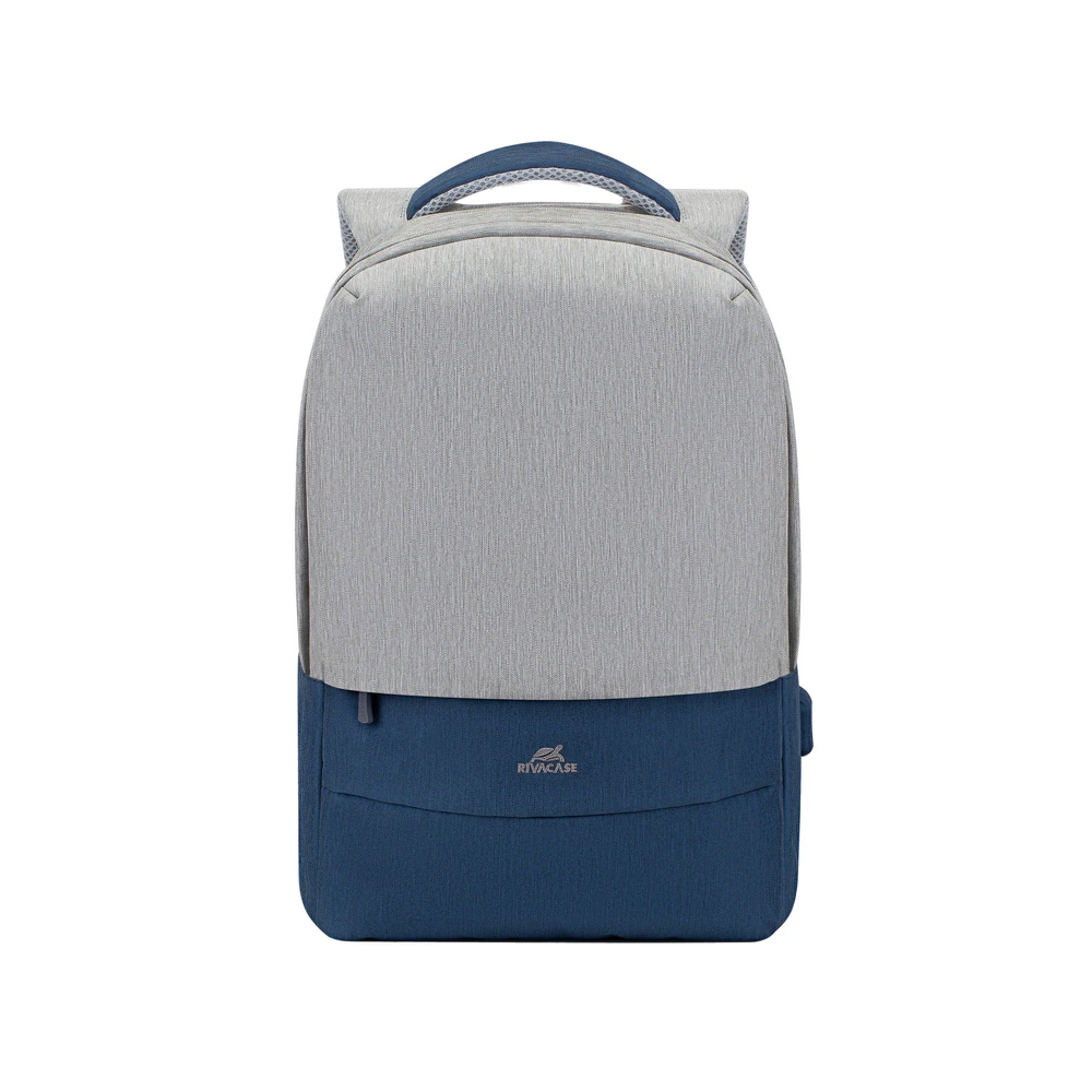 Rivacase Prater Anti-theft Designed Backpack - For 15.6"-16" Laptop - Grey/Dark Blue [7562 Grey/Dark Blue]