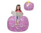 SSSuperA Kids Stuffed Animal Storage Bean Bag with Carrying Handle Sturdy Cotto, Multi