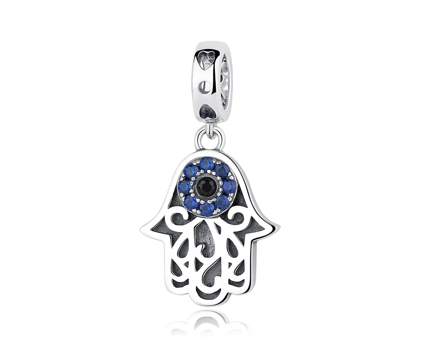 S925 Sterling Silver Beads Evil Eye God Hand Personality Charm