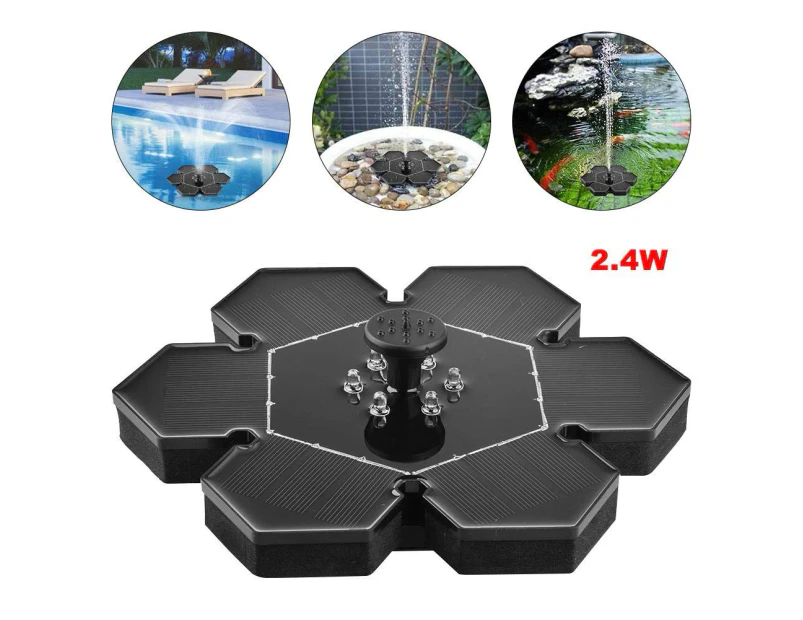 2.4W Solar Fountain Pump with Led Lighting Solar Panel Kit Water Pump