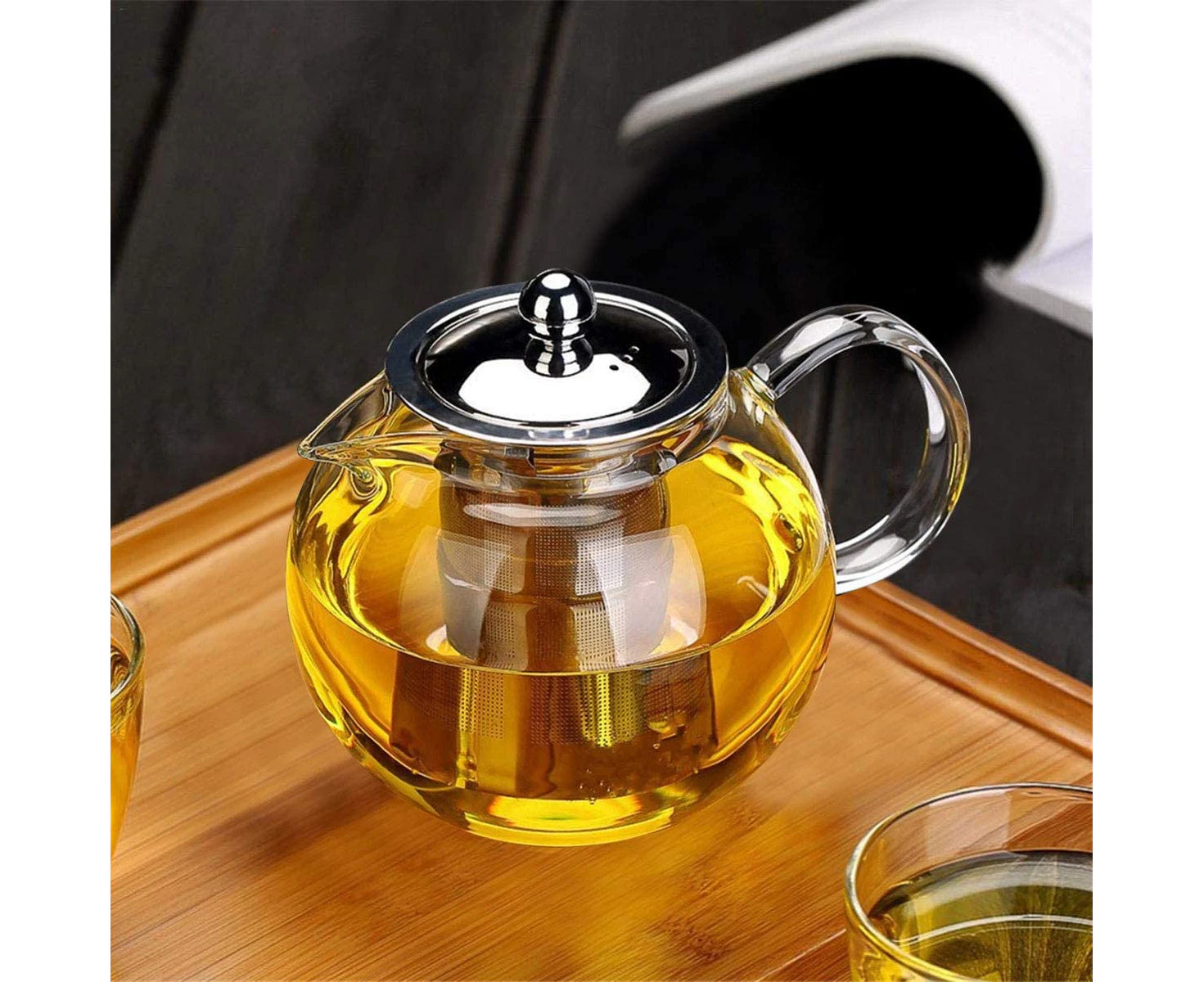 Glass Teapot with Removable Infuser,  Safe Kettle, Blooming and Loose Leaf Tea Maker Set