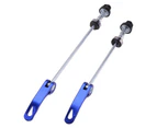 1 Pair Bicycle MTB Road Bike Cycling Front Rear Hub Quick Release Skewers Levers-Blue