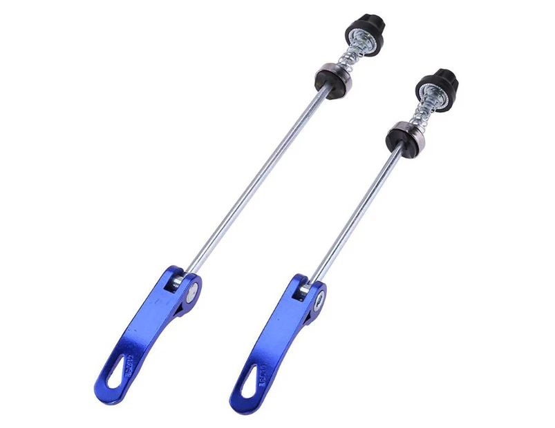 1 Pair Bicycle MTB Road Bike Cycling Front Rear Hub Quick Release Skewers Levers-Blue