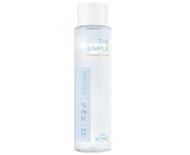 Scinic The Simple Calming Toner 145ml pH 5.5 Soothing Brightening Acidic Skin + Face Sheet Mask