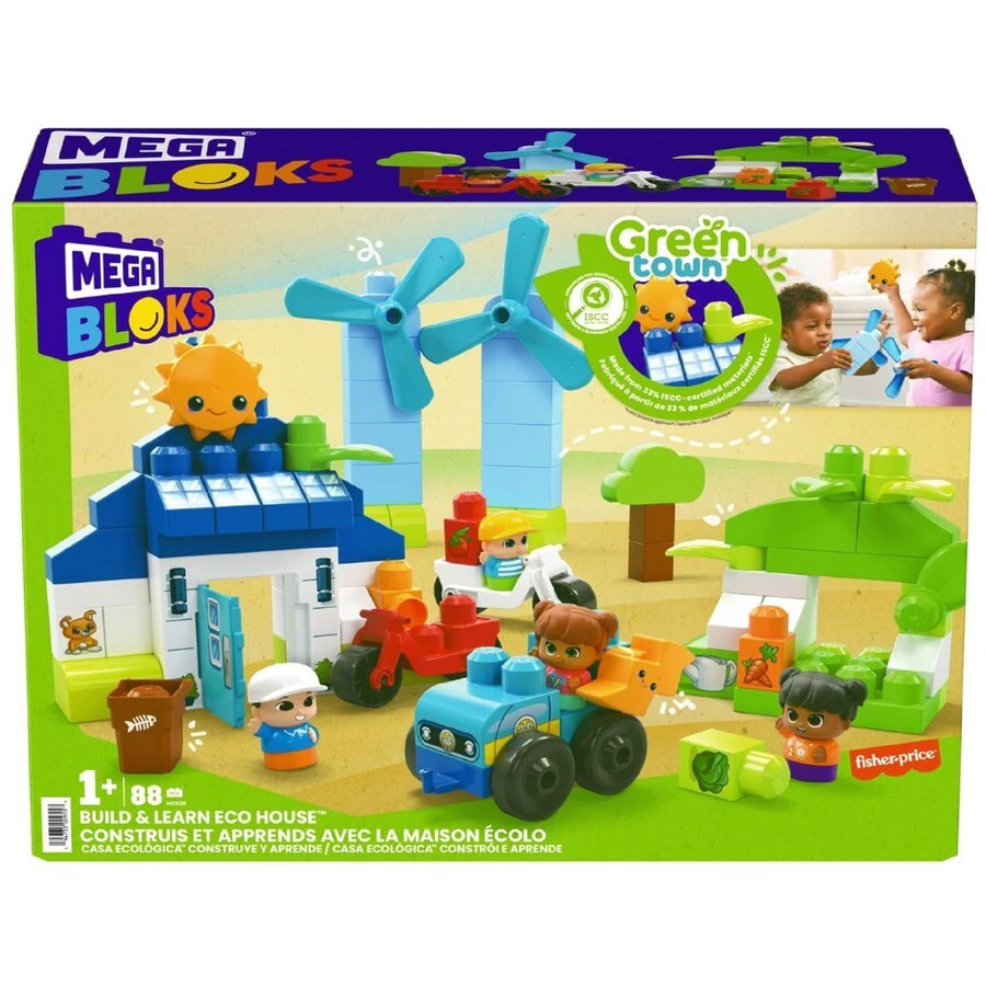 Toy Blocks Build & Learn Eco House with 4 Figures, 88 Piece