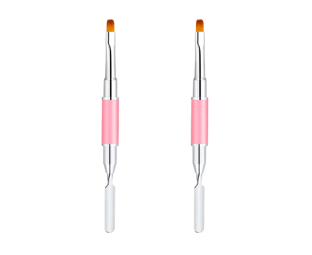 Dual-Ended Poly Nail Gel Brush and Picker 2 In 1 Design Nail Brush Gel Nail Tool for Poly UV Gel Acrylic Nails Extension