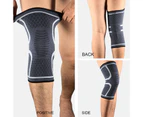 A1314 Knee Cover Curved Design Tightly Wrapped Breathable Elastic Compression Knee Pad for Sport Greyish White