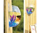 Wall Fish Bubble Wall Hanging Bowl Clear Acrylic Vase Flower Plant Pot Aquarium