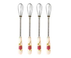 Small Whisks Stainless Steel Handle Mini Tiny Mixing Balloon Wire Whisks Ceramic Whisk (4 Pieces)