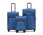 3pc Tosca Aviator 2.0 Travel 21" Carry On 28/32" Trolley Case Luggage Set Blue