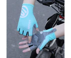 1 Pair Riding Gloves Wear-resistant Cozy Thin Anti-slip Outdoor Sports Tool Comfortable Half-Finger Driving Lure Fishing Sunscreen Gloves for Unisex - Blue