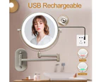 Rechargeable Lighted Makeup Mirror Extendable Double Sided Vanity