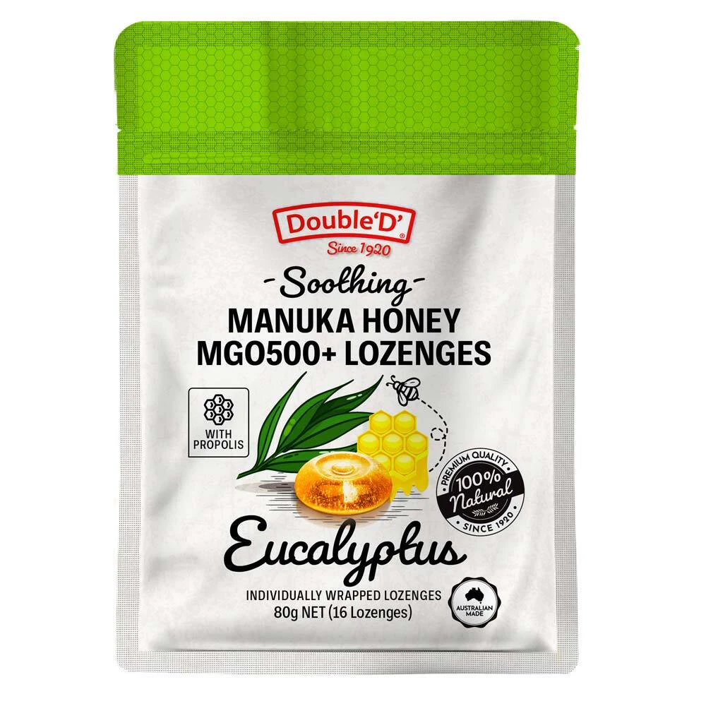 Double D Lozenge 80g Manuka Honey & Propolis Eucalyptus