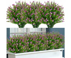 12 Bundles Outdoor Artificial Fake Flowers, UV Resistant Faux Plastic Plants for Hanging Planter Patio Yard Wedding Décor (Pink)