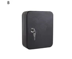 Key Box Multi-Slots High Capacity Sturdy Thickened Frosted Surface Reserved Hole Iron Plate Password Design Key Case for Home - B