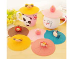 10.8cm Cute Animal Silicone Leakproof Dustproof Sealed Coffee Mug Cup Lid Cover-Lion  #