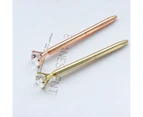 3pcs Stick Diamond Pen - Gold, Women's Gold Fancy Pen, Pen with Diamond on Top, Rhinestone Crystal Metal Ballpoint Pen Black Ink